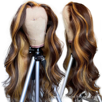 Wholesale Price Raw Virgin Unprocessed High Density Piano Color Human Hair Lace Wigs With Clips